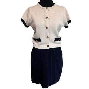 Freshman 1996 Women’s Two Piece‎ Knit Ribbed Sweater Skirt Set Sz Small S Preppy